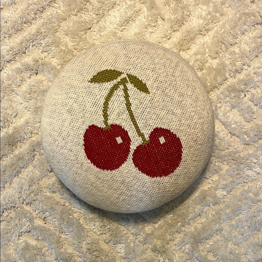 Cherry DOUBLE SIDED Round pillow NO STAINS